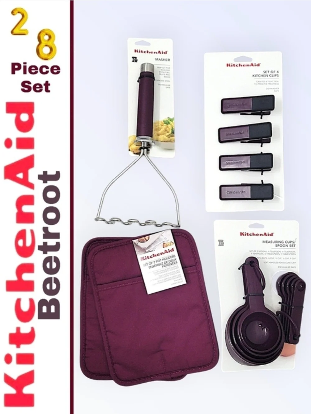 KitchenAid Beetroot Purple 28-Piece Kitchen Tool Set